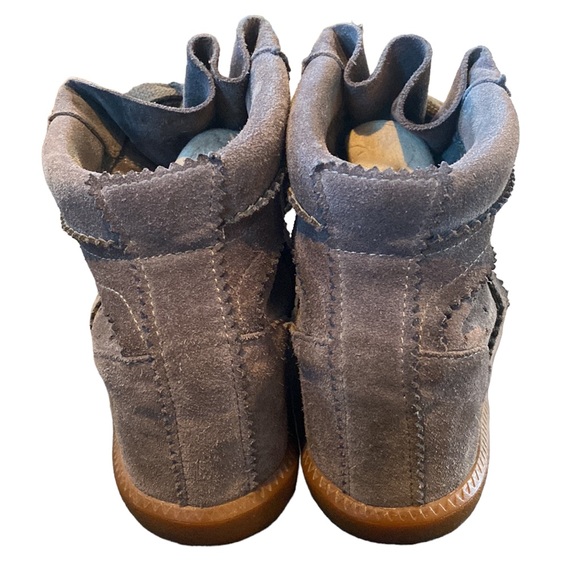 Isabel Marant Bobby Leather Sneakers Suede Nubuck Ankle Lace Up Booties 38 8 - Picture 7 of 14